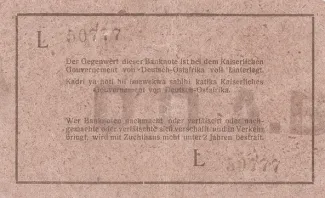 German East Africa 1 Rupie, 1915 reverse