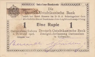 German East Africa 1 Rupie, 1916 image