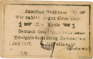 German East Africa 1 Rupie, 1917 image
