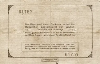 German East Africa 20 Rupien, 1915 reverse