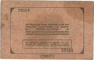 German East Africa 20 Rupien, 1915 reverse