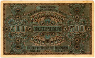 German East Africa 500 Rupien, 1912 reverse
