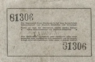 German East Africa 5 Rupien, 1915 reverse