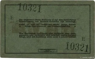 German East Africa 5 Rupien, 1915 reverse