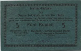 German East Africa 5 Rupien, 1916 image