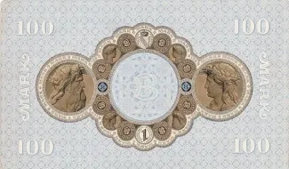 German States 100 Mark, 1874 reverse