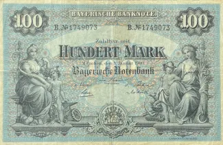 German States 100 Mark, 1875-1900 obverse