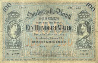 German States 100 Mark, 1890-1911 obverse