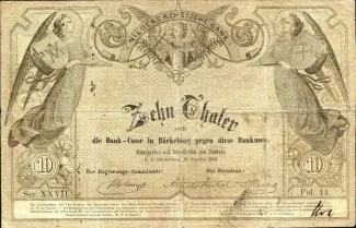 German States 10 Thaler, 1856 obverse