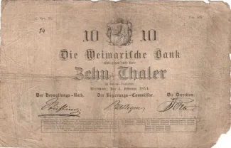 German States 10 Thaler, 1854 obverse
