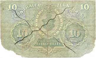 German States 10 Thaler, 1867 reverse