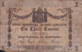 German States 1 Thaler, 1856 obverse