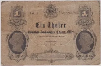 German States 1 Thaler, 1867 obverse