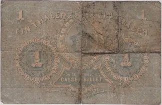 German States 1 Thaler, 1867 reverse