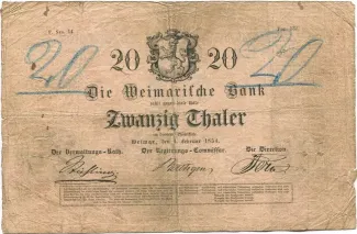 German States 20 Thaler, 1854 obverse