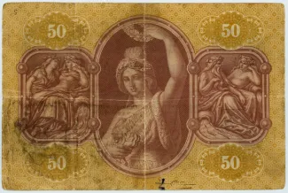 German States 50 Gulden, 1866 reverse
