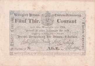 German States 5 Thaler, 1824 obverse