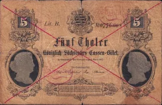 German States 5 Thaler, 1867 obverse