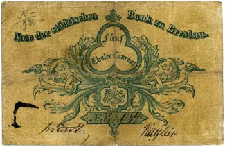 German States 5 Thaler, 1848 reverse