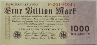 Germany 1.000.000.000.000 Mark, 1923 obverse