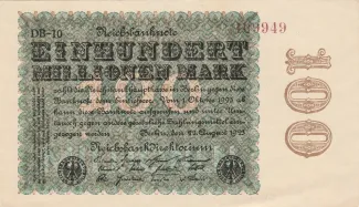 Germany 100.000.000 Mark, 1923 obverse