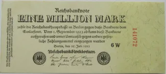 Germany 1.000.000 Mark, 1923 obverse