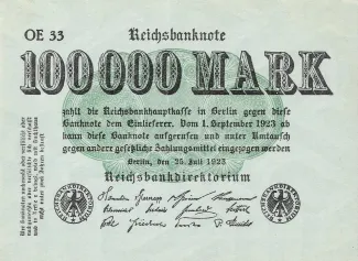 Germany 100.000 Mark, 1923 obverse