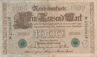 Germany 1.000 Mark, 1910 obverse
