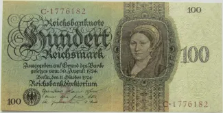 Germany 100 Reichsmark, 1924 obverse