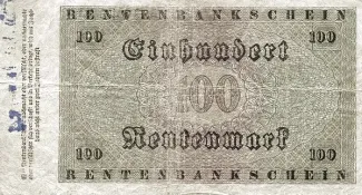 Germany 100 Rentenmark, 1923 reverse