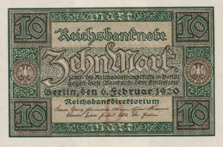 Germany 10 Mark, 1920 obverse