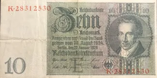 Germany 10 Reichsmark, 1929 obverse