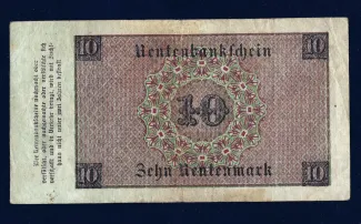 Germany 10 Rentenmark, 1923 reverse