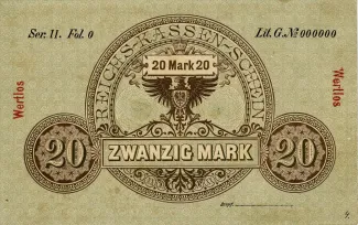 Germany 20 Mark, 1874 reverse