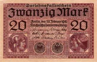Germany 20 Mark, 1918 obverse