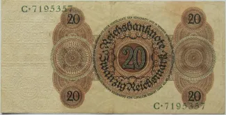 Germany 20 Reichsmark, 1924 reverse