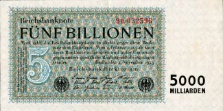 Germany 5.000.000.000.000 Mark, 1923 obverse
