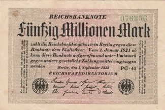 Germany 50.000.000 Mark, 1923 obverse