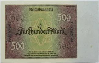 Germany 500 Mark, 1922 reverse