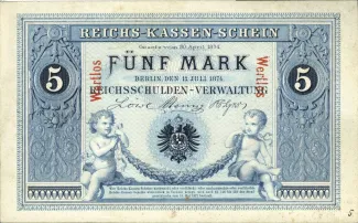 Germany 5 Mark, 1874 obverse