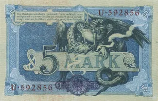 Germany 5 Mark, 1904 reverse