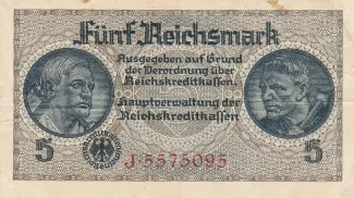 Germany 5 Reichsmark, 1940-1945 obverse
