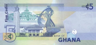Ghana 5 Cedis, 2007-2015 reverse