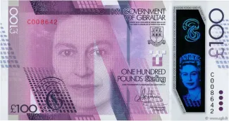 Gibraltar 100 Pounds - Elizabeth II, 2015 obverse