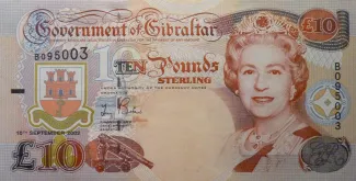 Gibraltar 10 Pounds - Elizabeth II, 2002 obverse