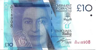 Gibraltar 10 Pounds - Elizabeth II, 2010-2016 obverse