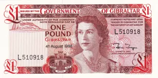 Gibraltar 1 Pound - Elizabeth II, 1975-1988 obverse