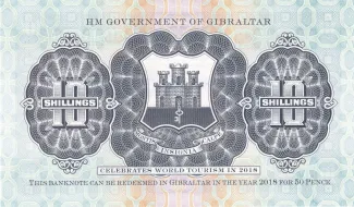Gibraltar 50 Pence / 10 Shillings, 2018 reverse