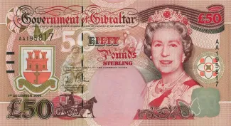 Gibraltar 50 Pounds - Elizabeth II, 1995-2006 obverse