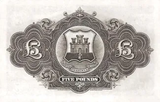 Gibraltar 5 Pounds, 1927-1975 reverse